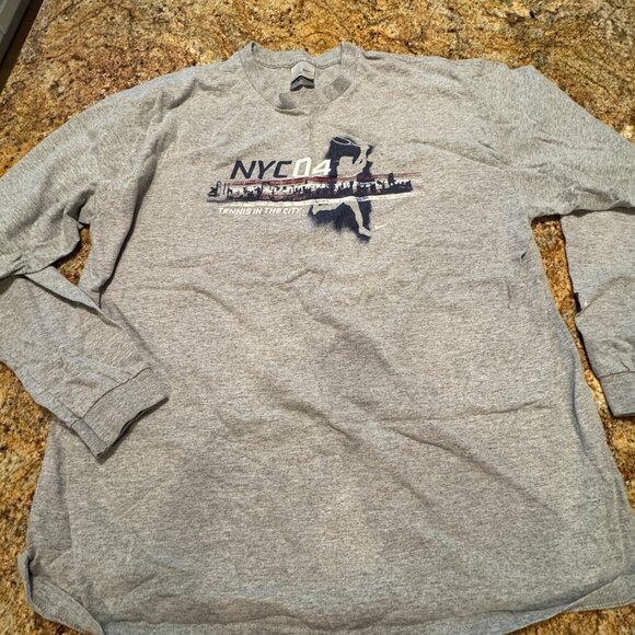 2004 Vintage US OPen Tennnis long-sleeved t-shirt - gray - unisex XL - Picture 2 of 3